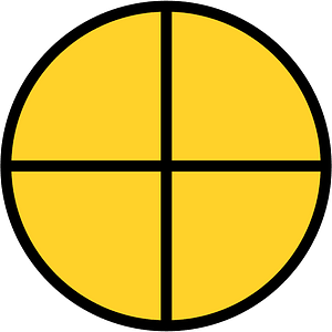 Yellow-Amber Circles Fractions 4:4