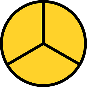 Yellow-Amber Circles Fractions 3:3