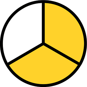 Yellow-Amber Circles Fractions 2:3