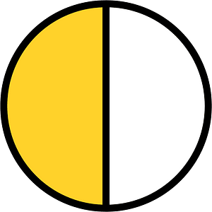 Yellow-Amber Circles Fractions 1:2