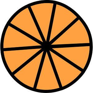 Orange Circles Fractions 10:10