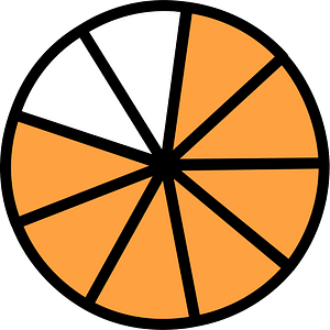 Orange Circles Fractions 7:9