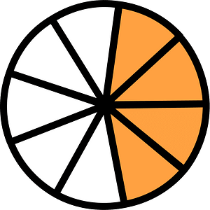Orange Circles Fractions 4:9