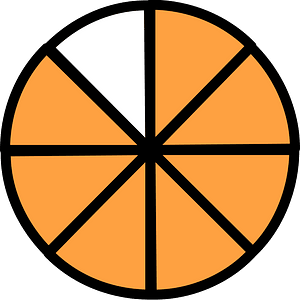 Orange Circles Fractions 7:8