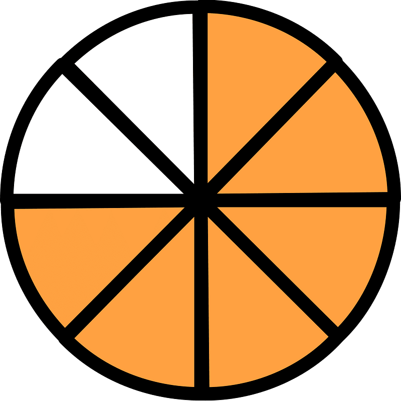 Orange Circles Fractions 6:8