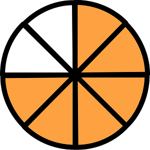 Orange Circles Fractions 6:8