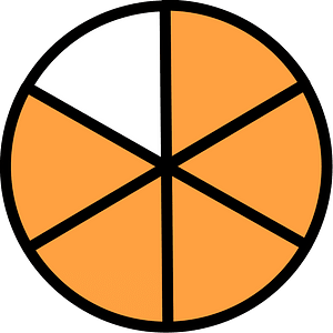 Orange Circles Fractions 5:6