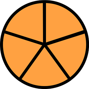 Orange Circles Fractions 5:5