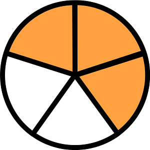 Orange Circles Fractions 3:5