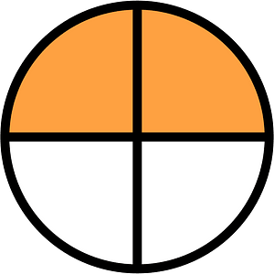Orange Circles Fractions 2:4