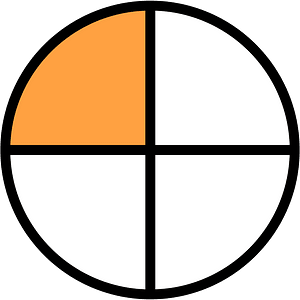 Orange Circles Fractions 1:4