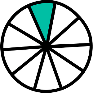 Teal-Green Circles Fractions 1:10