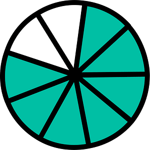 Teal-Green Circles Fractions 7:9