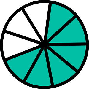 Teal-Green Circles Fractions 6:9