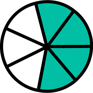 Teal-Green Circles Fractions 4:7