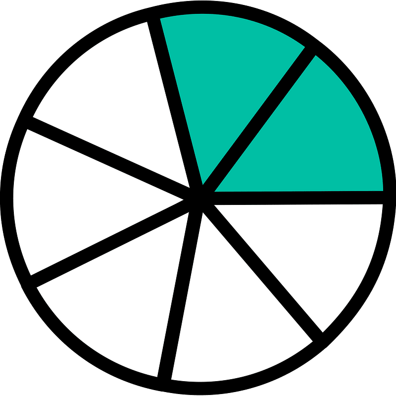 Teal-Green Circles Fractions 2:7