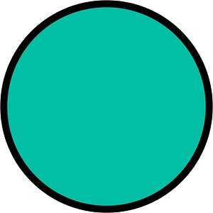 Teal-Green Circles Fractions 1:1