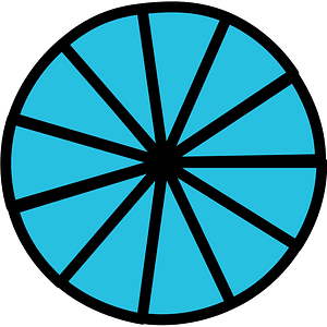 Cerulean-Blue Circles Fractions 11:11:1