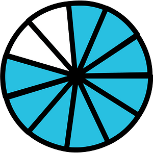 Cerulean-Blue Circles Fractions 9:11:1