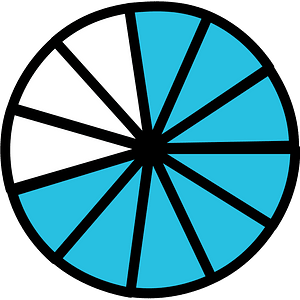 Cerulean-Blue Circles Fractions 8:11:1
