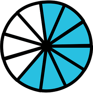 Cerulean-Blue Circles Fractions 7:11:1