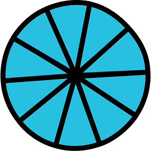 Cerulean-Blue Circles Fractions 10:10