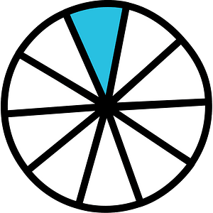 Cerulean-Blue Circles Fractions 1:10