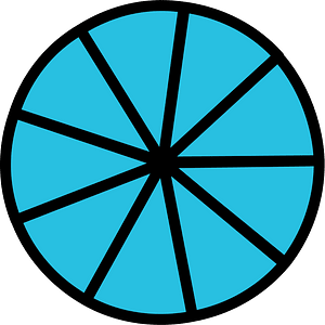Cerulean-Blue Circles Fractions 9:9