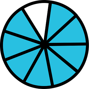 Cerulean-Blue Circles Fractions 8:9