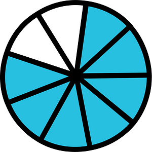 Cerulean-Blue Circles Fractions 7:9