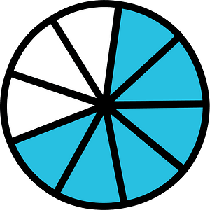Cerulean-Blue Circles Fractions 6:9