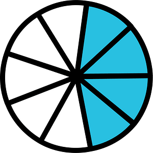 Cerulean-Blue Circles Fractions 4:9