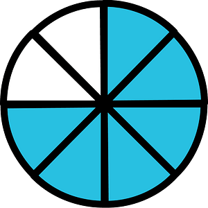 Cerulean-Blue Circles Fractions 6:8
