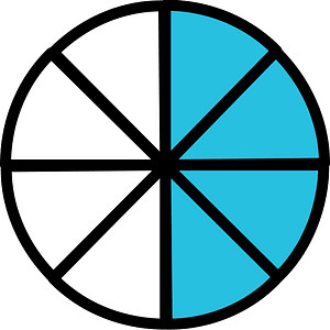 Cerulean-Blue Circles Fractions 4:8