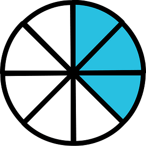 Cerulean-Blue Circles Fractions 3:8