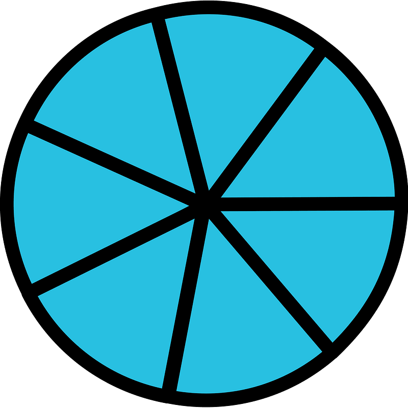 Cerulean-Blue Circles Fractions 7:7
