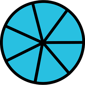 Cerulean-Blue Circles Fractions 7:7