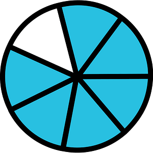 Cerulean-Blue Circles Fractions 6:7
