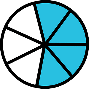 Cerulean-Blue Circles Fractions 4:7