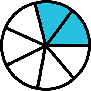 Cerulean-Blue Circles Fractions 2:7
