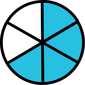 Cerulean-Blue Circles Fractions 4:6