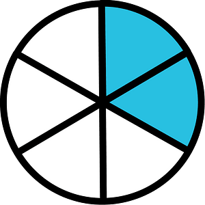 Cerulean-Blue Circles Fractions 2:6
