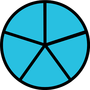 Cerulean-Blue Circles Fractions 5:5