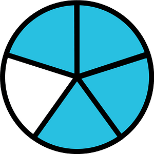 Cerulean-Blue Circles Fractions 4:5