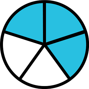 Cerulean-Blue Circles Fractions 3:5