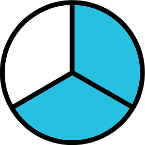 Cerulean-Blue Circles Fractions 2:3