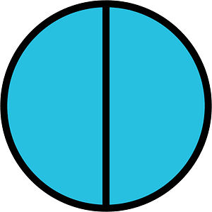 Cerulean-Blue Circles Fractions 2:2