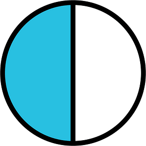 Cerulean-Blue Circles Fractions 1:2