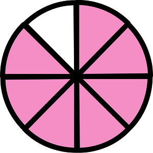 Purple Circles Fractions 7:8