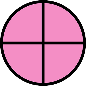 Purple Circles Fractions 4:4